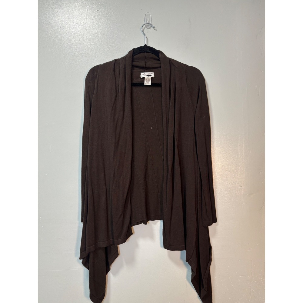 MSSP Max Studio Brown Open Front Drape Cardigan Sweater XS 9D08497